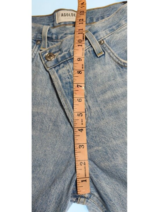 AGOLDE Arco Criss Cross Jeans Womens Size 23 Blue High Rise Straight Leg Denim - Picture 11 of 14